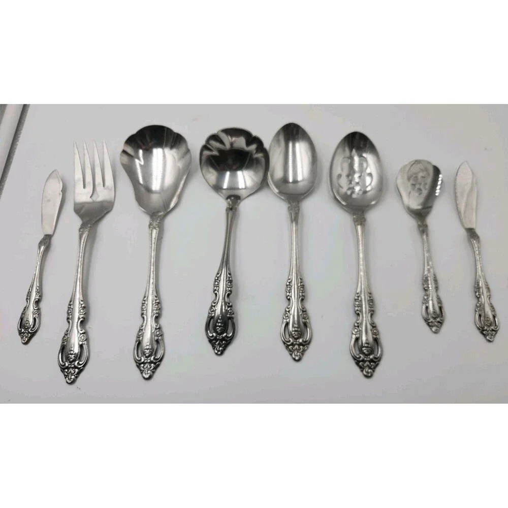 Oneida Community Brahms 8 Piece Hostess Set Serving Stainless Steel Flatware